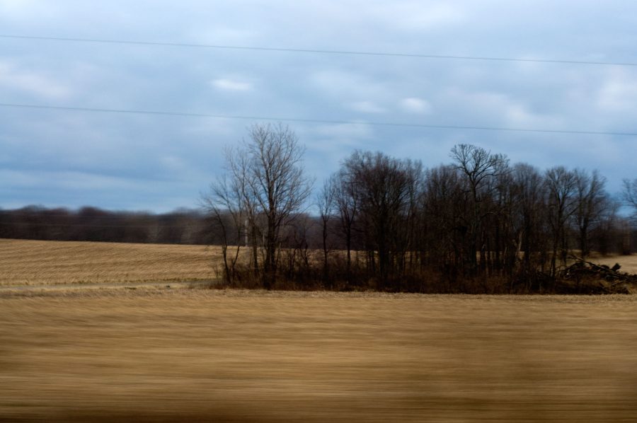 Fields near the highway in Indiana