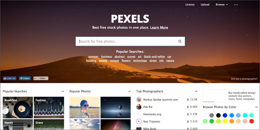 Pexels free stock photo website