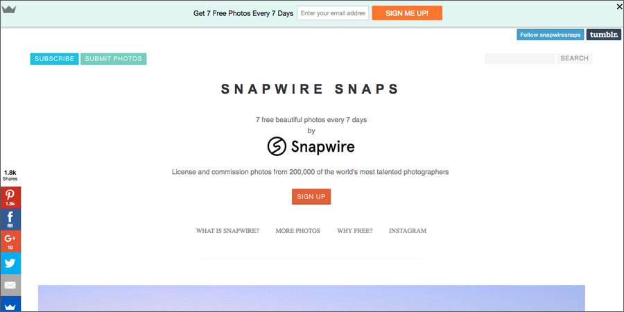 Snapwire free stock image website
