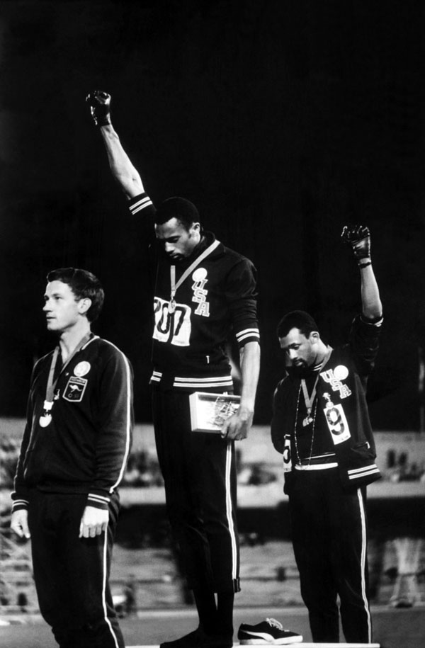  Black Power Salute at 1968 Olympics in Mexico City by John Dominis, 1968.