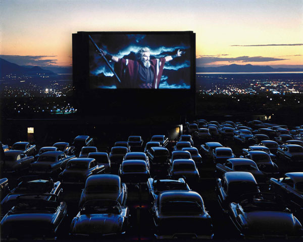 The Ten Commandments movie at a drive-in theater in Utah by LIFE photographer J.R. Eyerman.