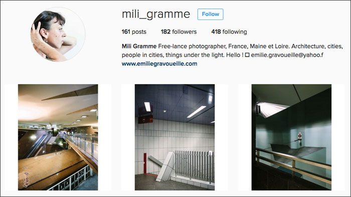 Mili Gramme Instagram profile