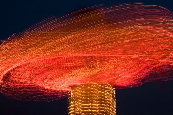 Long exposure of carousel in motion at local fair