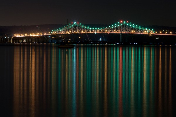 Tappan Zee Bridge at night