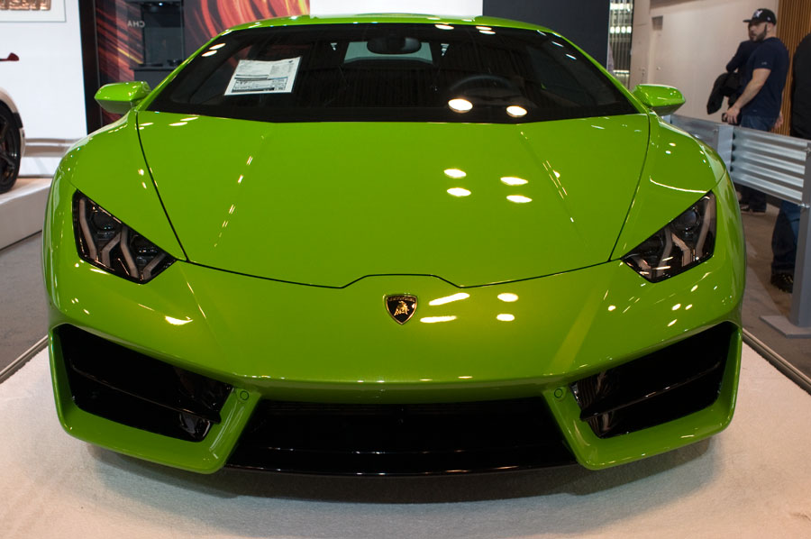 Lamborghini among the high-end sports cars at the Javits Center