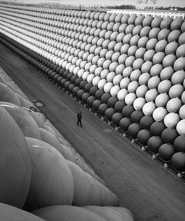 Security Guard on U.S. Highway 101 by LIFE photographer Hank Walker.