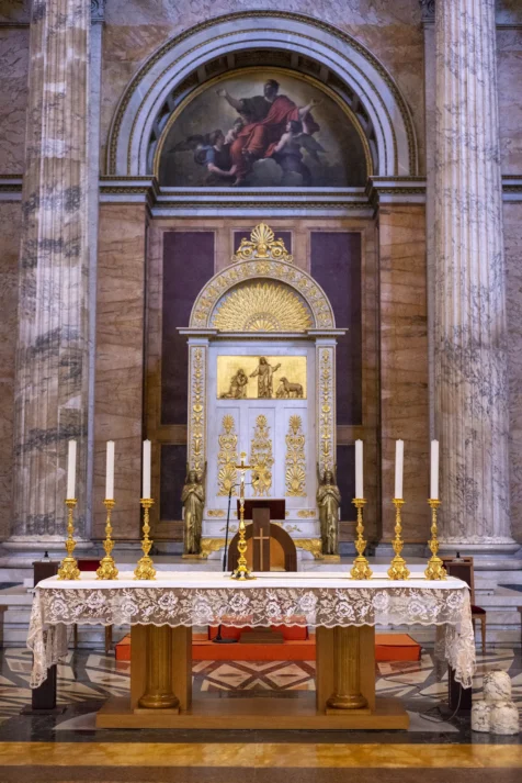 An altar at the Baslica of St. Paul Outside the Walls in Rome, Italy, 2022.