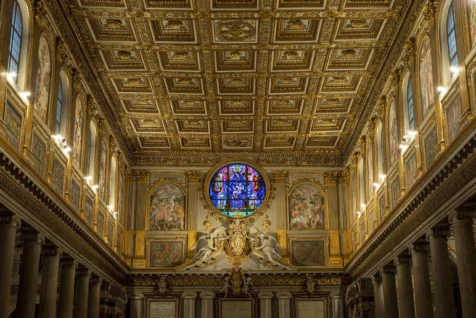 The magnificent interior of the Basilica of Santa Maria Maggiore in Rome, Italy, 2022.