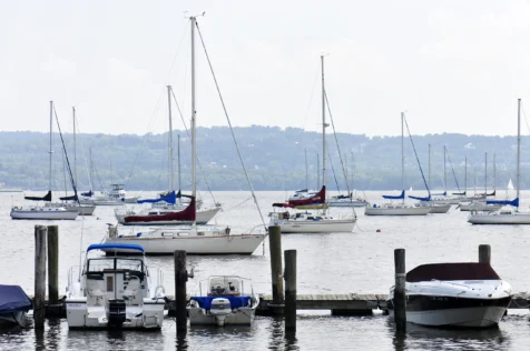 Boats on the Hudson River near Nyack, New York, 2010.