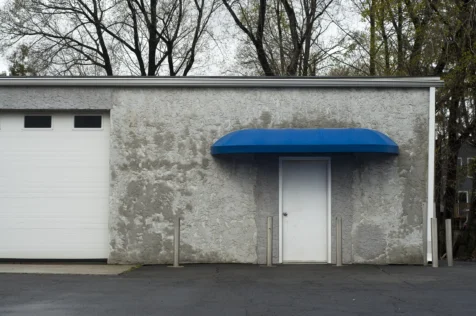 A closed car wash on a cloudy afternoon in Nyack, New York, 2016.