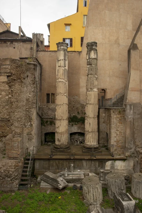 A pair of columns in Rome, Italy, 2022.