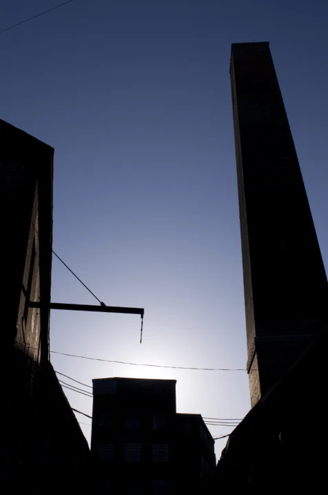 Factory silhouettes in Garnerville, New York, 2010.