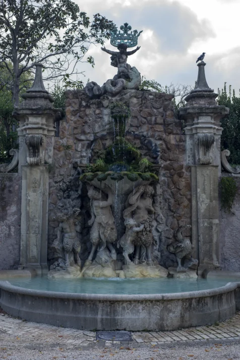 A fountain at Villa Sciarra Park in Rome, Italy, 2022.