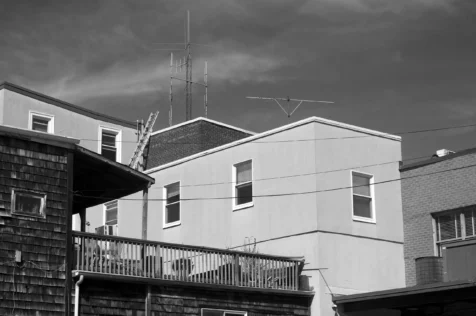 Rooftop antennas in Nyack, New York, 2013.