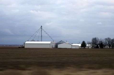 Silos and fields in Indiana, 2016.
