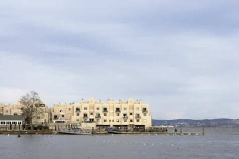 Waterfront condos on the Hudson River in Nyack, New York, 2013.