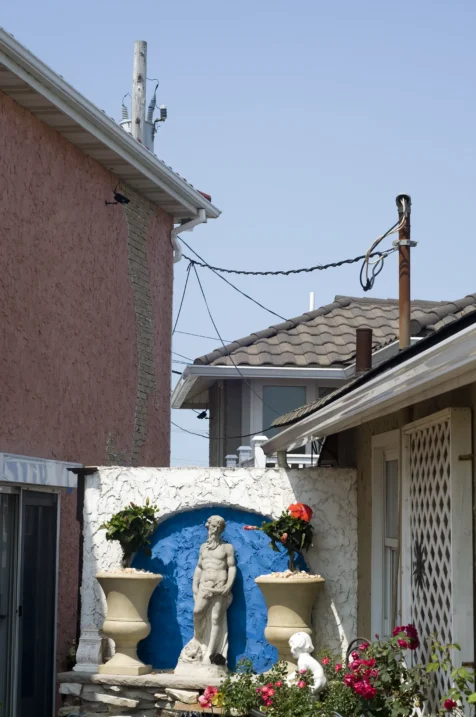 A statue of Zeus on a sunny afternoon in Point Pleasant, New Jersey, 2014.