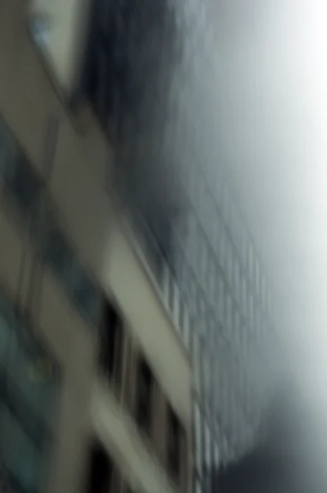 Buildings on 49th Street captured through a windshield on a foggy day, NYC, 2014.