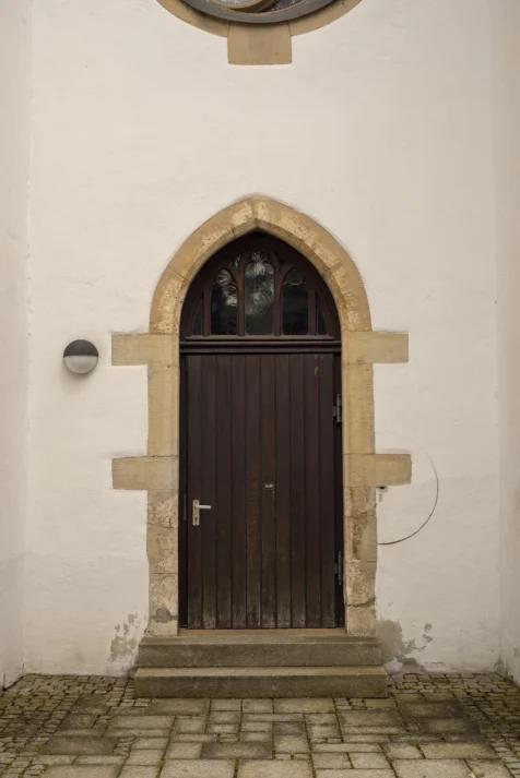 A church door in Blaubeuren, Germany, 2023.