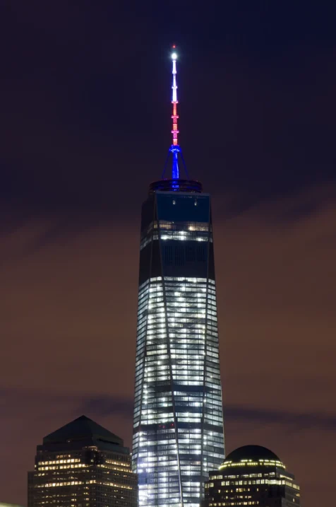 The Freedom Tower at night in New York City, 2014.