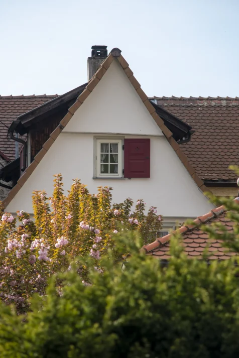 A house and colorful foliage in Geislingen an der Steige, Germany, 2023.