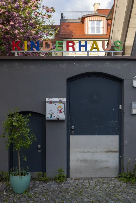 Entrance to a Kinderhaus in Lindau, Germany, 2023.