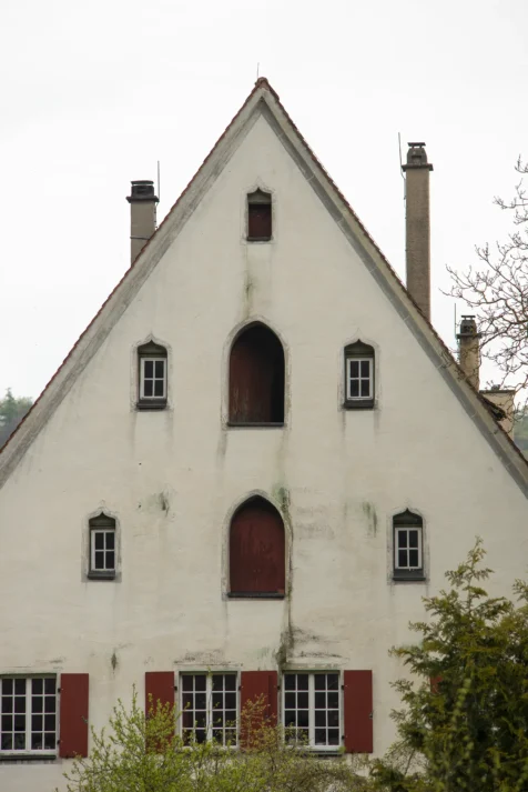 A large white house in Blaubeuren, Germany, 2023.