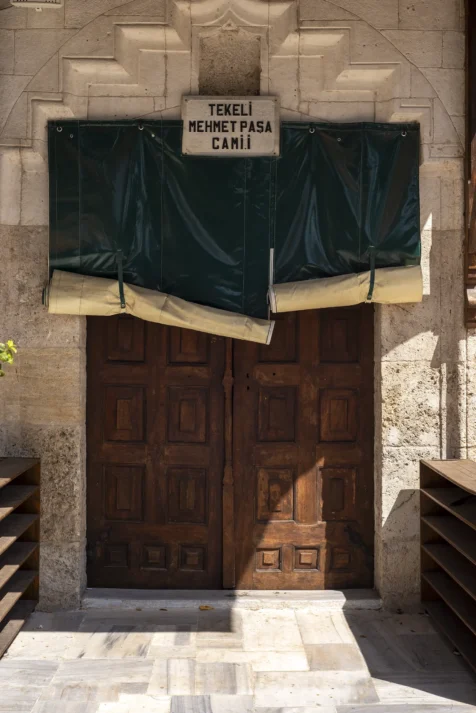 Front door at a mosque in Antalya, Turkey, 2023.