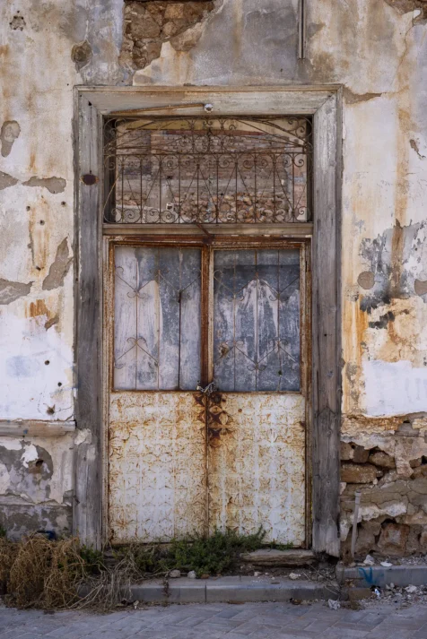 A padlocked old door in Old Town, Antalya, Turkey, 2023.
