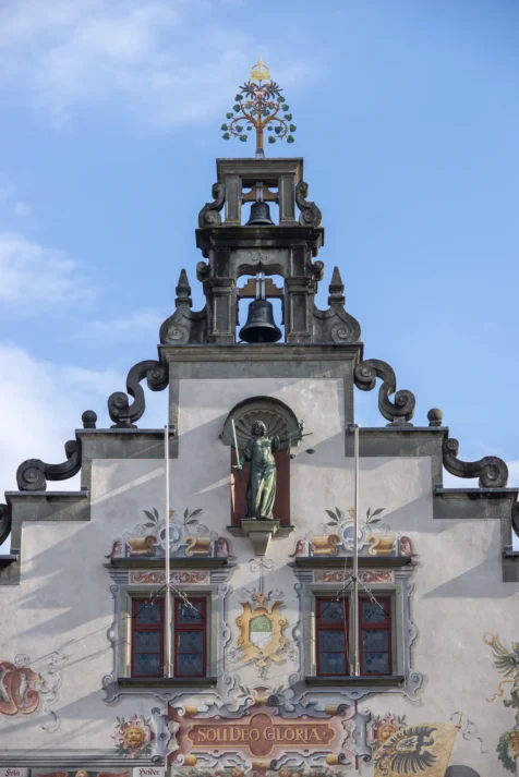 Front view of the Town Hall (Rathaus) in Lindau, Germany, 2023.