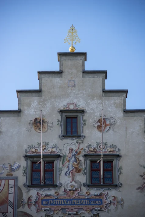 Rear view of the Town Hall (Rathaus) in Lindau, Germany, 2023.