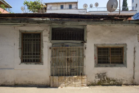 An old, shuttered building in Antalya, Turkey, 2023.