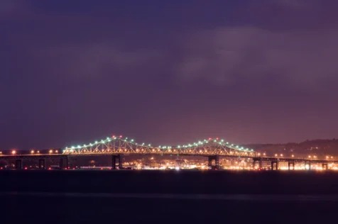 Tappan Zee Bridge at night, as seen from Piermont, New York, 2011.