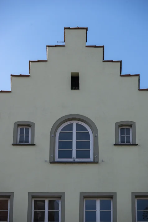 Facade of a unique building in Lindau, Germany, 2023.
