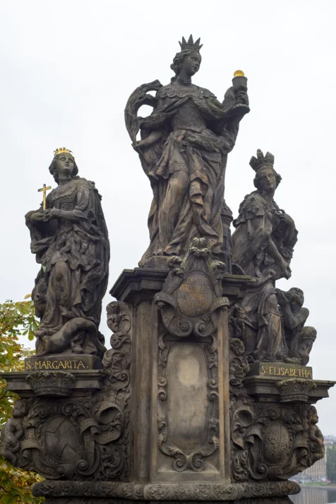 Statues of saints Barbara Margaret and Elizabeth