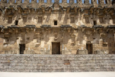 Interior of the theatre in Aspendos, Turkey, 2024.
