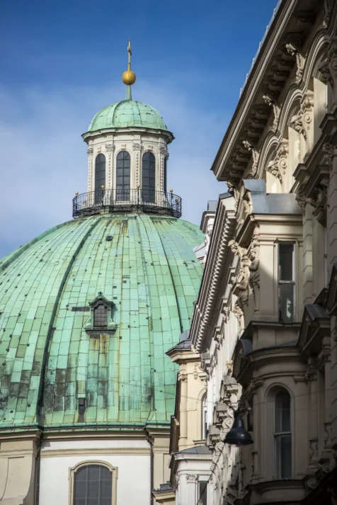 A domed building on a sunny day in Vienna, Austria, 2023.