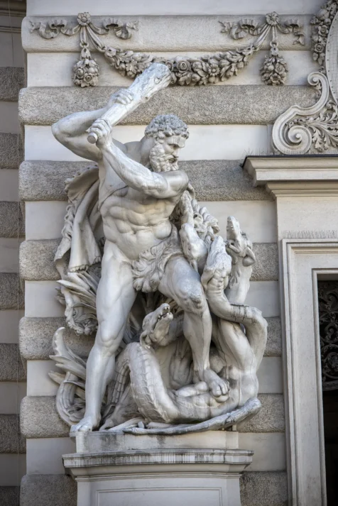 A statue at the Spanish Riding School in Vienna, Austria, 2023.
