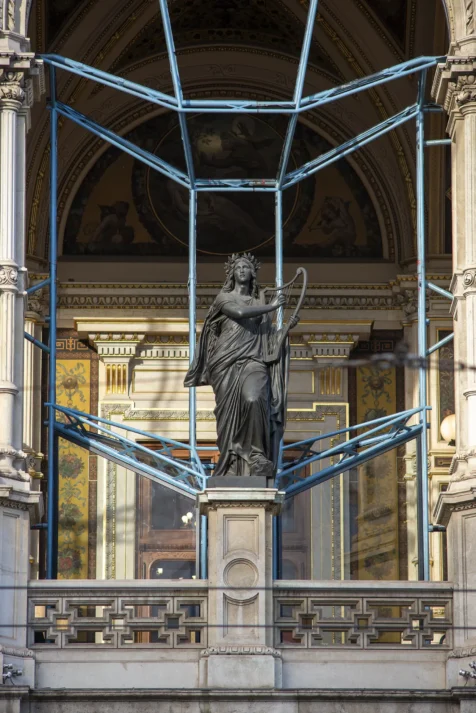 Statue at the Vienna State Opera, Austria, 2023.
