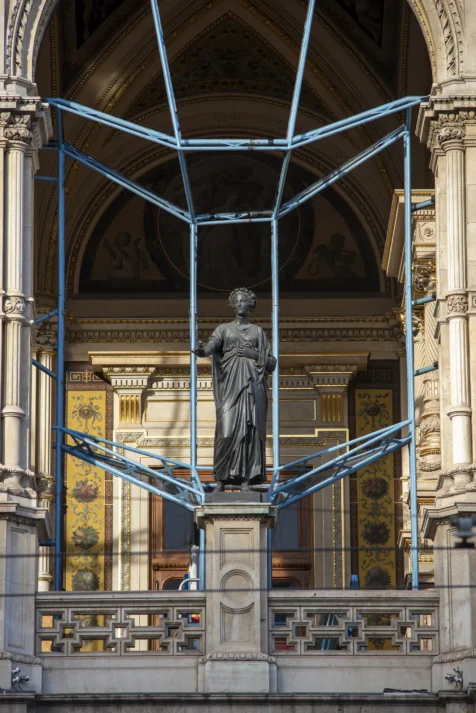 Statue at the Vienna State Opera, Austria, 2023.
