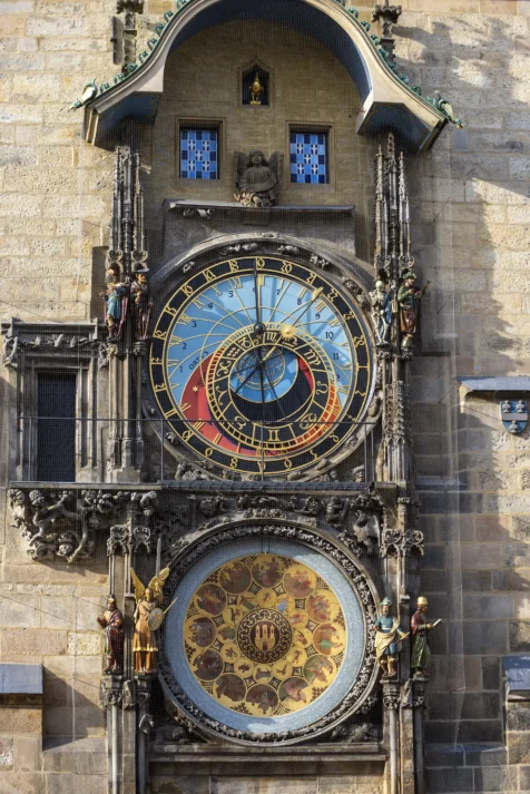 The astronomical clock in Old Town, Prague, Czech Republic.