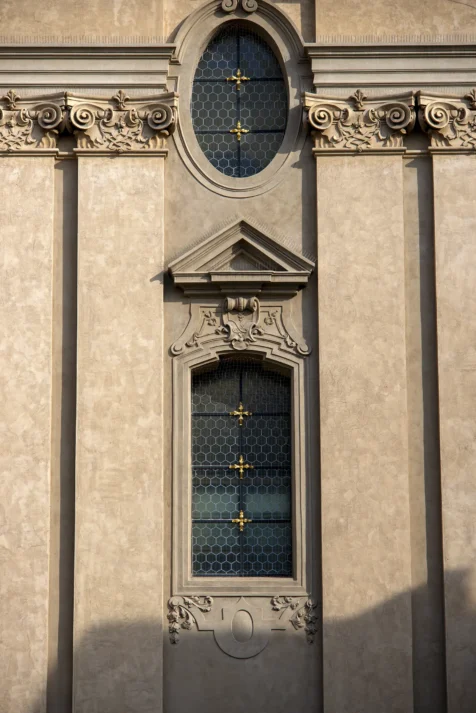 Church exterior in Prague, Czech Republic.
