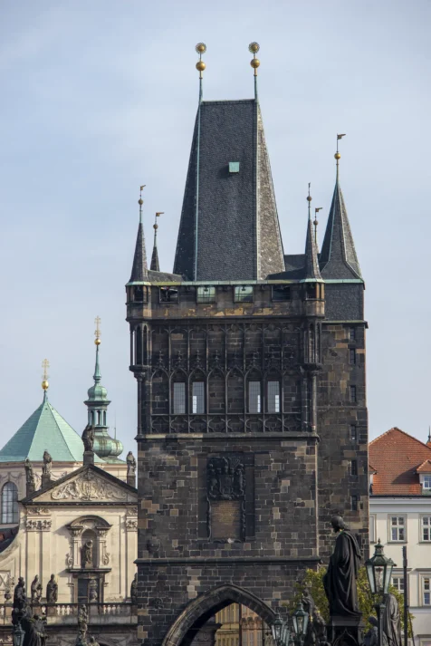 The Charles Bridge tower in Prague, Czech Republic.